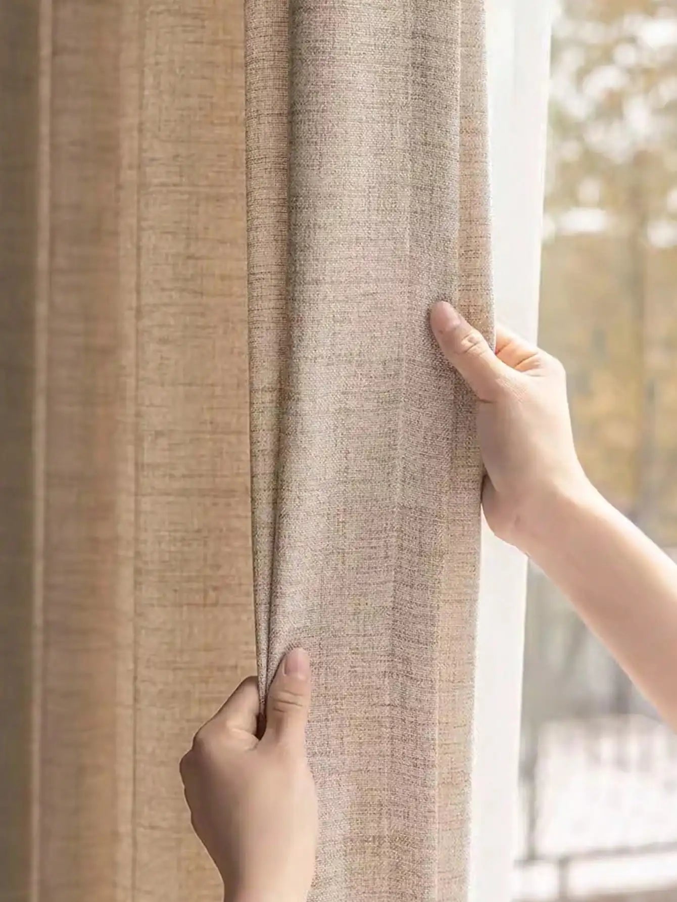 Cortinados Textura de linho japonês